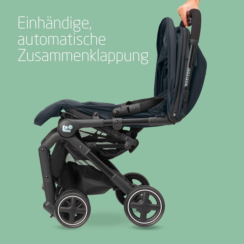 Maxi-Cosi Lara2 Baby Kinderwagen, 0–4 Jahre, 0–22 kg, federleichter, kompakter Buggy, 3 Liegepositionen, flache Liegeposition, klein zusammenklappbar, Schultergurt