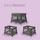 Maxi-Cosi Swift 3-in-1 Reisebett Baby, Babywiege, 0–3.5 Jahre, bis zu 15 kg, Reisebett höhenverstellbar, 2-in-1-Matratze, ultraleicht, in 1 Sekunde klappbar, Reisetasche, Eco Care, Beyond Graphite