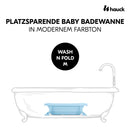 hauck Faltbare Babybadewanne Wash N Fold M für Babys und Kleinkinder bis 16 kg, Ablaufstöpsel mit Farbwechsel bei Hoher Temperatur, Weiche Materialien, 80 x 48 x 25 cm (Light Blue)
