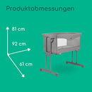 Bebeconfort Amara, Beistellbett Baby, 0– 6 Monate, 0–9 kg, Co-Sleeper, 2-in-1 Beistellbett & Stubenwagen, in 3 Sek kompakt zusammenklappbar, einfach zu bewegen, praktische Reisetasche, Tinted Grey