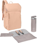 LÄSSIG Baby Wickelrucksack mit Wickelunterlage, Kinderwagenbefestigung und Flaschenhalter/GRE Slender Up Backpack camel