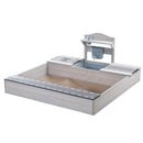 roba wooden sandbox with integrated mud kitchen – FSC-certified solid wood – sandbox for children from 12 months – grey-lacquered