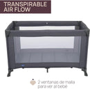 Chicco Good Night Babyreisebett für Babys und Kleinkinder von der Geburt bis zu 15 kg, faltbar und kompakt, Reisebett mit Mesh-Fenster und Reisetasche, Grau