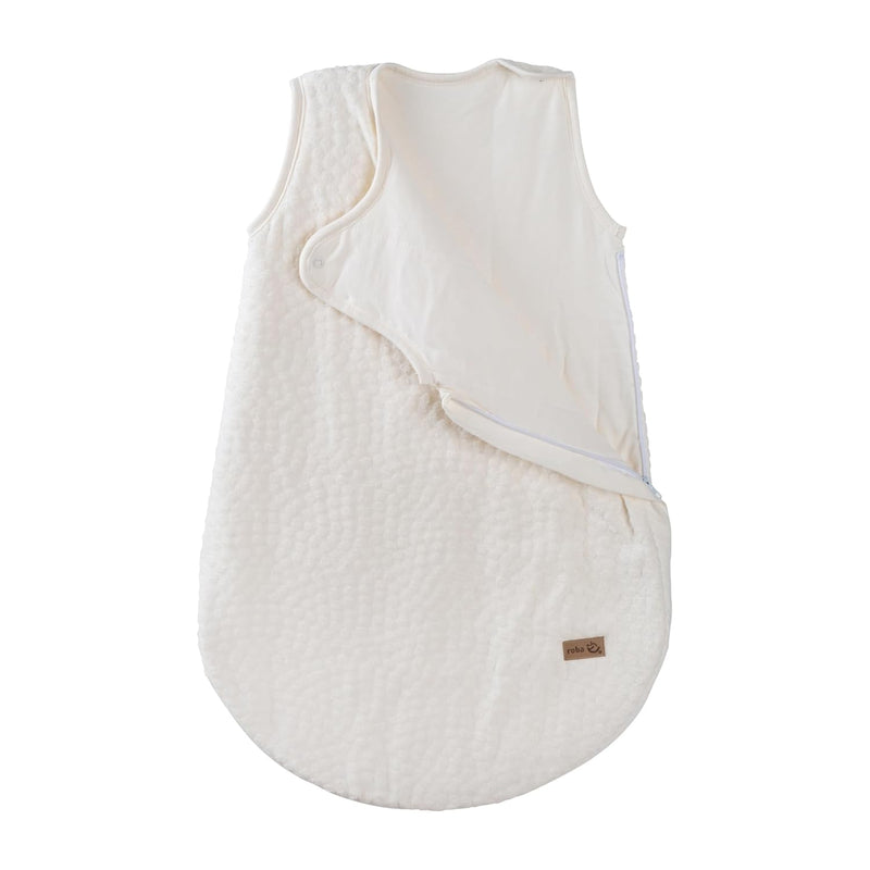 roba Babyschlafsack Seashells Oyster 70 cm für Neugeborene - Ganzjahres Schlafsack aus Bio Baumwolle - Musselin GOTS & OEKO-TEX Standard 100 zertifiziert - Weiß
