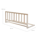 roba Bed Safety Guard 90 cm long made of solid wood, safe fall-out protection for babies and children from 18 months, easy assembly without drilling, height 38 cm, foldable with extra safety lock, natural