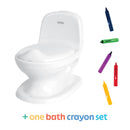 Nûby - My Real Potty - Töpfchen mit realistischem Spülgeräusch & Badekreiden - Promo Pack