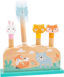 Small Foot Steckspiel Pastell, lustige Springtiere aus Holz zum Herunterdrücken und Aufspringen, ab 1 Jahr, 11474 Spielzeug, Mehrfarbig