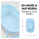 hauck Faltbare Babybadewanne Wash N Fold M für Babys und Kleinkinder bis 16 kg, Ablaufstöpsel mit Farbwechsel bei Hoher Temperatur, Weiche Materialien, 80 x 48 x 25 cm (Light Blue)
