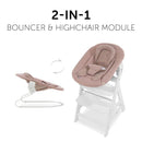 hauck 2in1 Babywippe & Neugeborenenaufsatz für Alpha+ & Beta+ Holzhochstuhl Alpha Bouncer 2in1, ab Geburt bis 9 kg, 3-Punkt-Hüftgurt, Sitzverkleinerer, Wippgestell (Disney Bambi Rose)