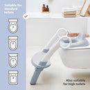 Rotho Babydesign TOP XTRA Toilettentrainer – WC Sitz mit Treppe, rutschfest & höhenverstellbar – Klositz für Kinder, klappbar, bequem & leicht zu reinigen, grau