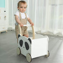 labebe Kinder Lauflernwagen Holz, Baby Panda Lauflernhilfe Mit Stauraum für 1-3 JahreGehfrei/Laufwagen/Toddler Push & Pull Toys/Spielzeug/Kinderwa...