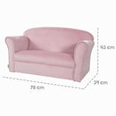 roba children's sofa Lil Sofa with armrests for girls and boys – comfortable children's couch – pink velvet fabric – seating furniture for babies and children's rooms