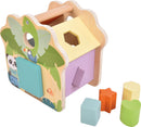 small Foot Steckwürfel Haus „Jungle Friends“, Motorikspielzeug aus FSC® 100%-zertifiziertem Holz, für Kinder ab 12 Monaten, 12767, Rot, Blau, Gelb, Grün, Orange