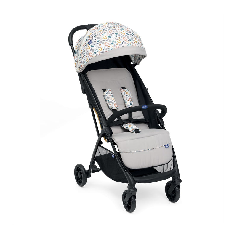 Chicco Glee leichter Kinderwagen, Buggy, praktisch und leicht, automatischer Schließmechanismus, breiter und bequemer Sitz, hochwertige Räder, verstellbare Rückenlehne, Sonnendach, bis zu 22 kg, beige