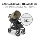 hauck Rapid 4D Air, Olive Grün - Kinderbuggy mit Luftreifen und Liegefunktion ab Geburt bis 22 kg - UV Schutz 50+ - Klein Zusammenklappbar - Höhenverstellbarer Schieber mit Getränkehalter