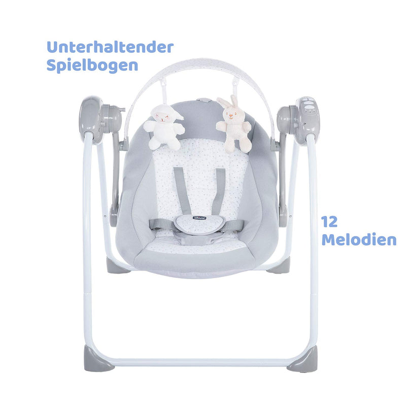 Chicco Relax & Play Elektronische Babywippe ab 0 Monaten bis 9 kg,Verstellbare Wippe und Babyschaukel mit 5 Geschwindigkeiten