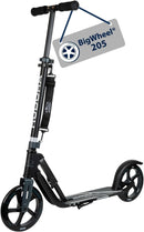 HUDORA BigWheel 205 Scooter - Stabiler Aluminium-Roller - Höhenjustierbarer & zusammenklappbarer Cityroller mit Ständer - Sportlicher Kinder- & Erwachsenenroller für bis zu 100kg