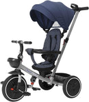 Chicco, 4in1 Trike, Metallrahmen, Eva-Gummiräder, 4-Punkt-Gurtsystem, Teleskopgriff und Abnehmbares Verdeck, Kinderwagen mit Wendesitz, Körbchen, von 6 Monaten bis 5 Jahren