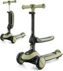 Kinderkraft Halley Scooter 2 in 1, Kinderroller ab 1 Jahr bis zu 50 kg, Tretroller, Dreirad Roller mit Klappbar Sitz, LED Räder, Höheverstellbare Lenker, Zusammenklappen