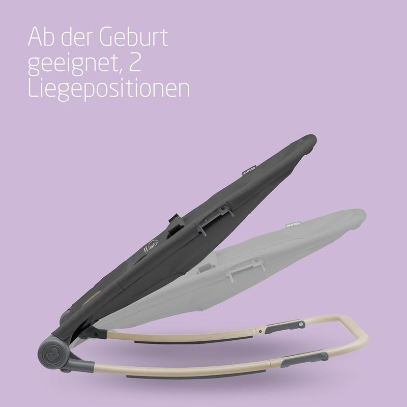 Maxi-Cosi Loa Babywippe, ultrakompakt zusammenklappbare, leichte, 2 Liegepositionen, tragbare, aus 100 % Recyclingmaterialien, 0 bis ca. 2 Jahre, 0–12 kg