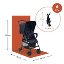hauck Buggy Sport, Dark Blue - Federleichter Reisebuggy 5,9 kg - mit Liegefunktion für Kinder ab Geburt bis 15 kg - Klein Zusammenklappbar, Großer Einkaufskorb bis 3 kg