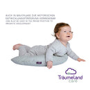 Träumeland Seitenlagerungskissen Design 2 mit geräuscharmer EPS-Perlenfüllung, Bezug 100% Baumwolle - abnehmbar und waschbar, Grau