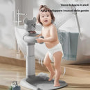 NEYYOS Baby Badewannenständer Duschständer Höhenverstellbar Zusammenklappbar - Duschhilfe Faltbar Badewanne Ständer Platzsparend, Stehhilfe - Kleinkinder Rutschfester Badeturm Badständer (Bär Grau)