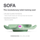 OKBABY Sofa - Toilettentrainersitz mit rutschfesten Kanten - Breite und erhöhte Griffe ermöglichen optimale Stabilität für das Kind - Grün
