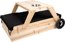 Small Foot Wooden 3-in-1 Sandbox with Seating Area, Mud Table, Oxford Cover, 150 kg Load Capacity
