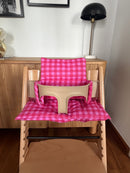 Wasserdichtes Kissen-Set kompatibel mit dem Stokke Tripp Trapp Hochstuhl – Vichy Karo Pink