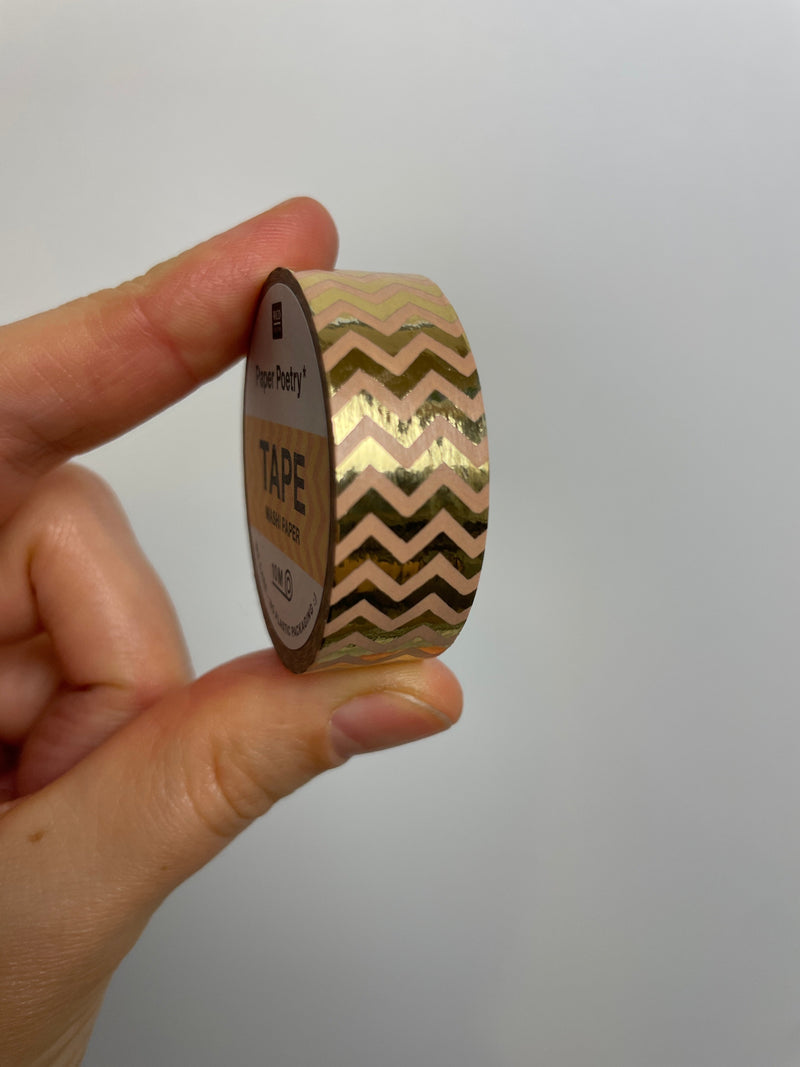 Paper Poetry Tape • Zigzag gold • 1.5cm 10m