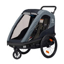 B-Ware Hamax Avenida Zweisitzer Fahrradanhänger Kindertransporter Blau Schwarz