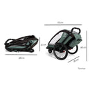 B-Ware Hamax Fahrradanhänger Einsitzer Kinderanhänger Green Black Regenverdeck Tasche