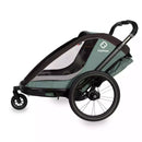 B-Ware Hamax Fahrradanhänger Einsitzer Kinderanhänger Green Black Regenverdeck Tasche