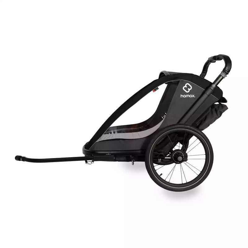 B-Ware Hamax Cocoon One Fahrradanhänger Buggy Kindertransport Grau Schwarz Einsitzer