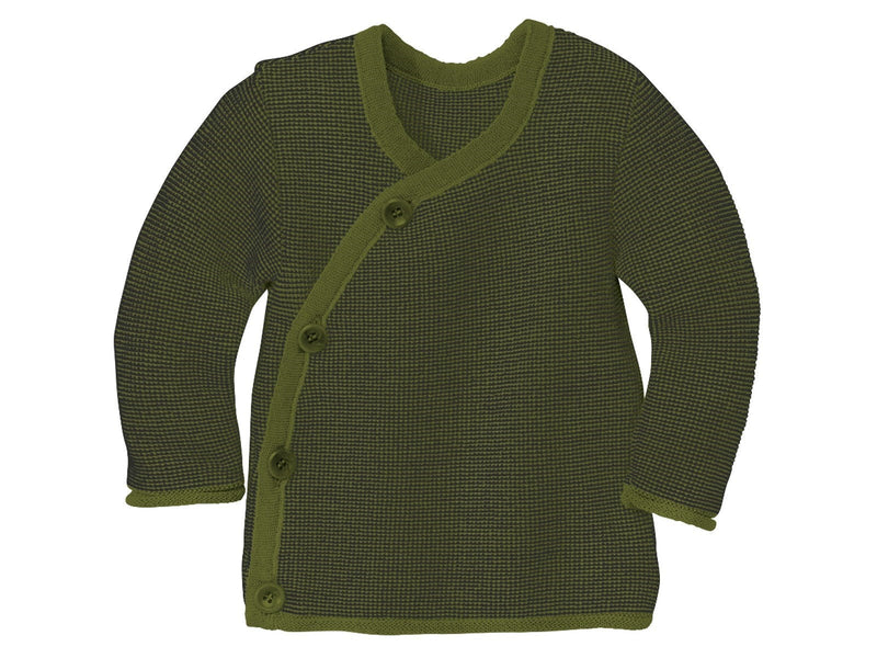 Strickjacken Strickpullover & Strickjacken Kleidung Baby-Jacke melange-olive-anthrazit* Disana Front Image Last Season