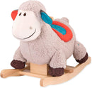B. toys Schaukelpferd Schaf beige aus weichem Plüsch und hochwertigem Holz, Schaukeltier zum Draufsitzen für Kinder und Babys ab 18 Monaten