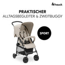 hauck Buggy Sport, Tango/Caviar - Federleichter Reisebuggy 5,9 kg - mit Liegefunktion für Kinder ab Geburt bis 15 kg - Klein Zusammenklappbar, Großer Einkaufskorb bis 3 kg