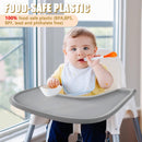 Hochstuhltablett passend für Stokke Tripp Trapp Stuhl mit glatter Oberfläche und starker Saugkraft - Hergestellt aus lebensmittelechtem Kunststoff (BPA BPS BPF blei- und phthalatfrei)-Grau