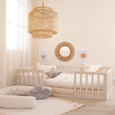 roba Montessori Floor Bed 70 x 140 cm for Children - Includes Slatted Base & Fall Protection - Floor-Level Sleeping Concept for Toddlers - Stone Washed