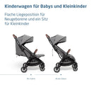 Maxi-Cosi Eva3 Kinderwagen, 0–4 Jahre, 0–22 kg, Baby Kinderwagen, Leicht und kompakt, Flache Liegeposition, 3 Liegepositionen, Automatisch mit 1 Hand klappbar, Tragegurt, Select Grey