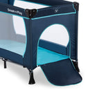 hauck Kinderreisebett Dream N Play Plus mit Transporttasche und Schlupf zum Spielen, Klein Zusammenklappbar, Baby Reisebett Kleinkind ab Geburt bis 15 kg (Navy/Aqua)