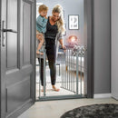 hauck Stop N Safe 2, Silber – Schutzgitter Treppe und Tür 84–89 cm – Kindersicheres Absperrgitter ohne Bohren – Manuelle 1 Hand Öffnung – nur für Innen - Auch für Hunde