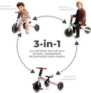 Kinderkraft Dreirad 3in1 4TRIKE, Leicht Rutscher, Laufrad, Zusammenklappbar, ergonomische Sattel