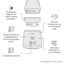 Nuvita 1163 Warm’n’Mix Tragbarer Flaschenwärmer mit Akku, mit Heiz- und Mischfunktion – Schnelles Aufheizen in 3 Minuten, 4 Temperatureinstellungen, Universelle Kompatibilität mit 6 Adaptern