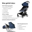BABYZEN YOYO2 Kompletter Kinderwagen - Inklusive YOYO 0+ Neugeborenen Set (Air France Blue), Kinderwagengestell (White) & 6+ Textilset (Air France Blue) - für Kleinkinder bis 22 kg