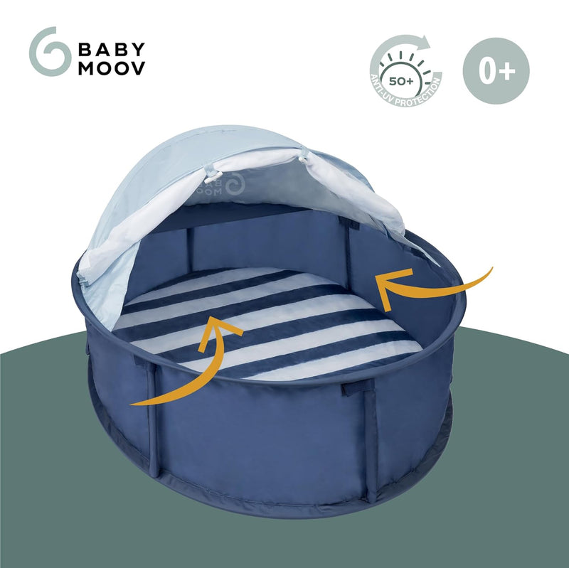Babymoov Babyni Aire de Jeux Anti-UV FPS 50+, 2en1 Aire de Jeux & Lit d'Appoint, Moustiquaire & Auvent Intégrés, Utilisation Extérieure & Intérieur...