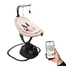 Babymoov elektrische Babyschaukel Swoon Evolution Connect Mocca - mit Smartphone App - Musikstreaming, Aufnahme und Abspielen von personalisierten Melodien - 360° rotierbarer Sitz