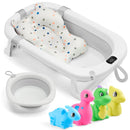 Akeraq Baby Badewanne Faltbar Mit Integriertem Thermometer, Rutschfeste Kissen