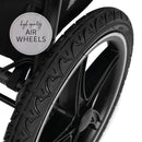 hauck Runner 2, Schwarz - Robuster Dreirad Buggy mit XL Lufträdern, Federung, UV Schutz 50+, XL Netzfenster, Verstellbarer Schieber, mit Liegefunktion